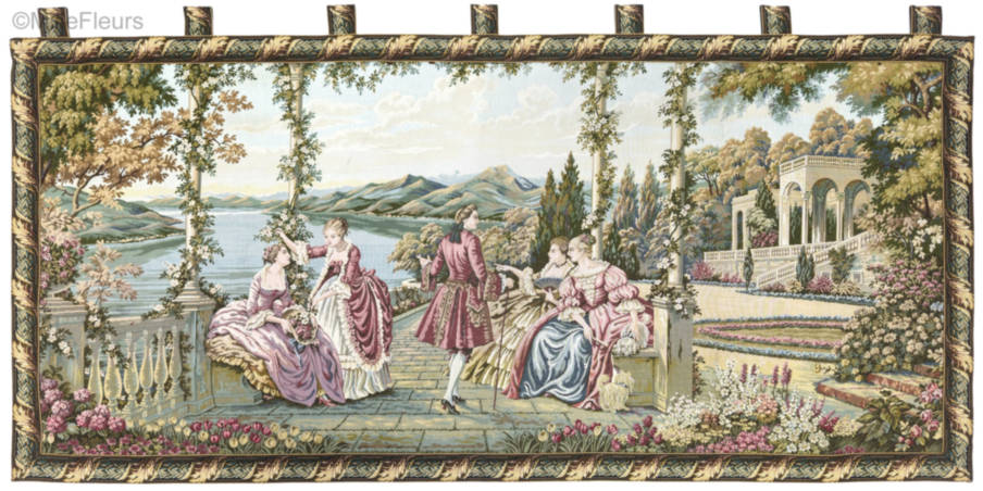 Hoofse Scène (François Boucher) Wandtapijten Romantisch en Pastoraal - Mille Fleurs Tapestries