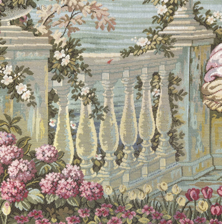 Escena Cortesana (François Boucher) Tapices de pared Románticos y Pastorales - Mille Fleurs Tapestries