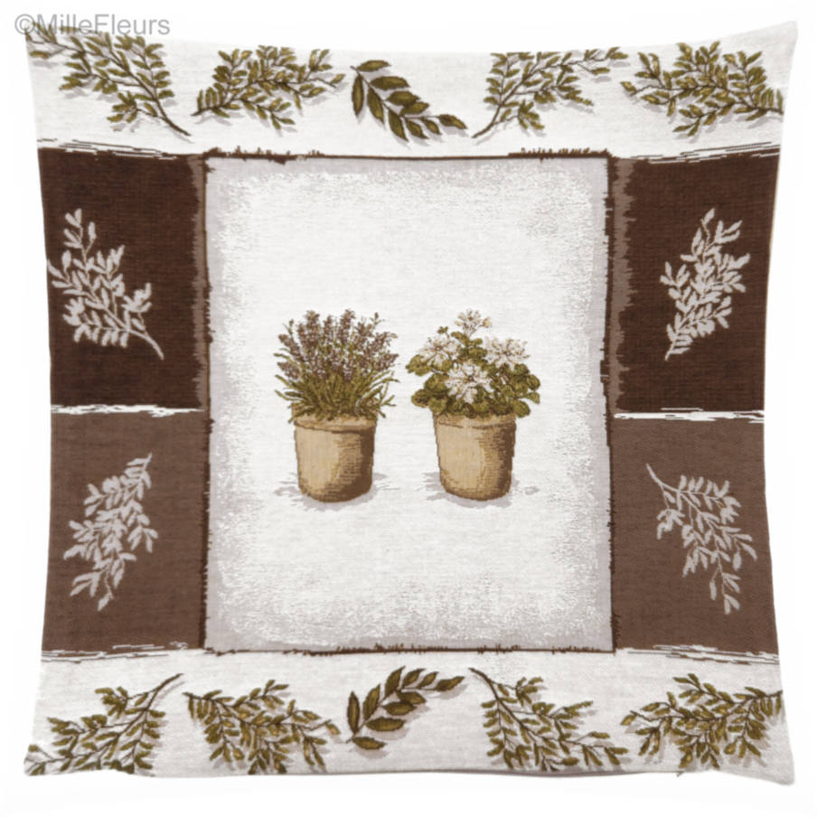 Twee Terraspotten Kussenslopen Bloemen hedendaags - Mille Fleurs Tapestries