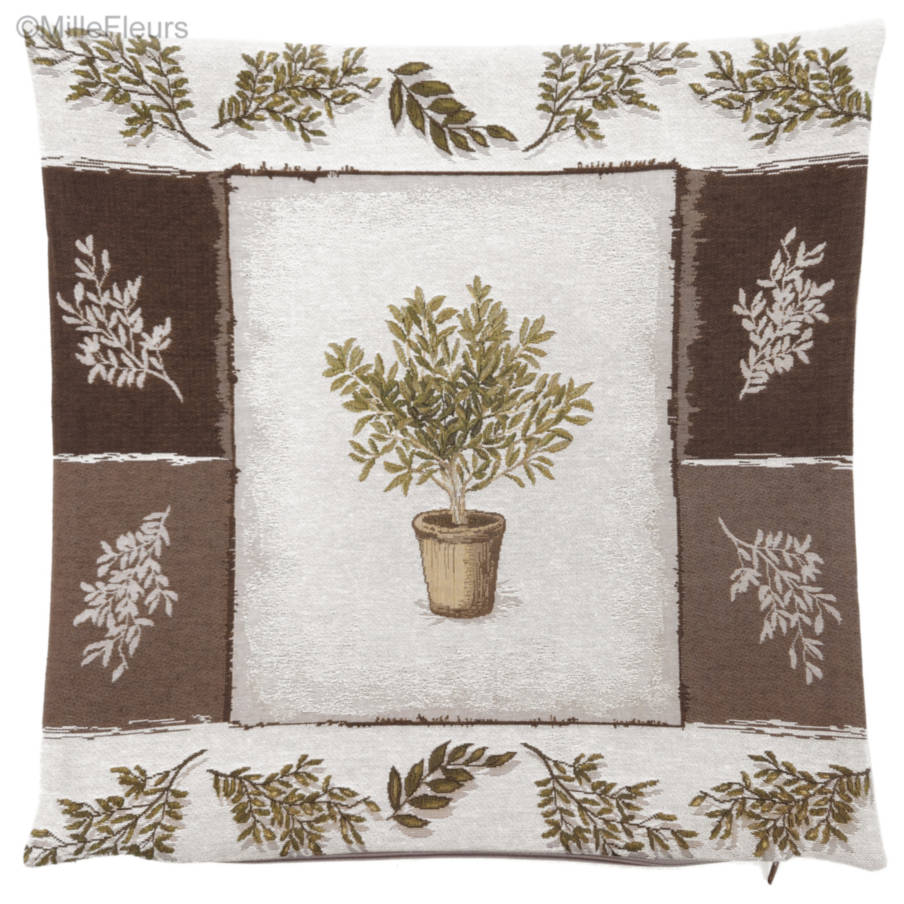 Un Pot de Terrasse Housses de coussin Fleurs contemporain - Mille Fleurs Tapestries