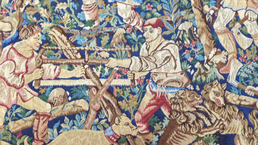 The Woodcutters Wall tapestries Other Medieval - Mille Fleurs Tapestries