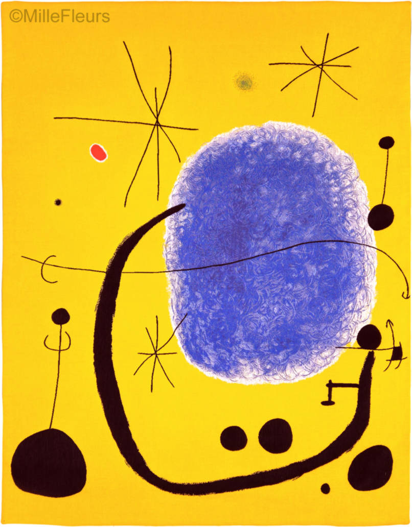 L'oro dell'Azzurro (Joan Miró) Tapices de pared Obras Maestras - Mille Fleurs Tapestries