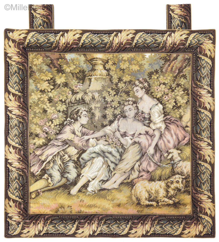 Hoffelijkheid Wandtapijten Romantisch en Pastoraal - Mille Fleurs Tapestries