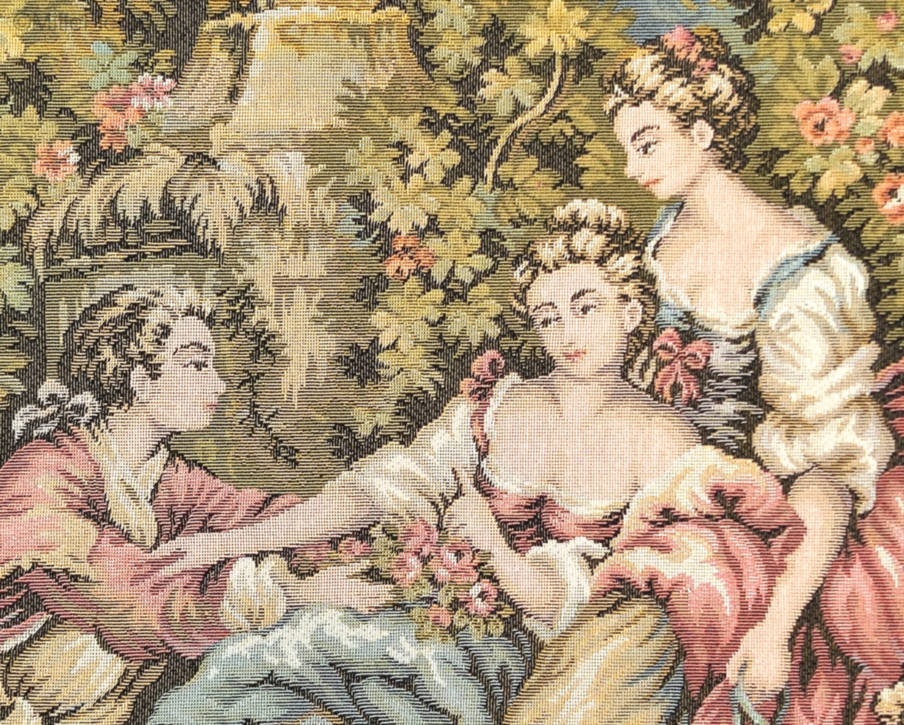 Hoffelijkheid Wandtapijten Romantisch en Pastoraal - Mille Fleurs Tapestries