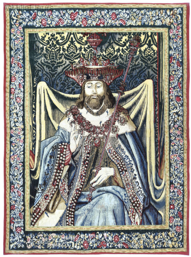 Koning David Wandtapijten Renaissance - Mille Fleurs Tapestries