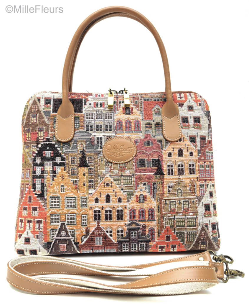 Bolso con correa extra Bolsas Fachadas de Brujas - Mille Fleurs Tapestries