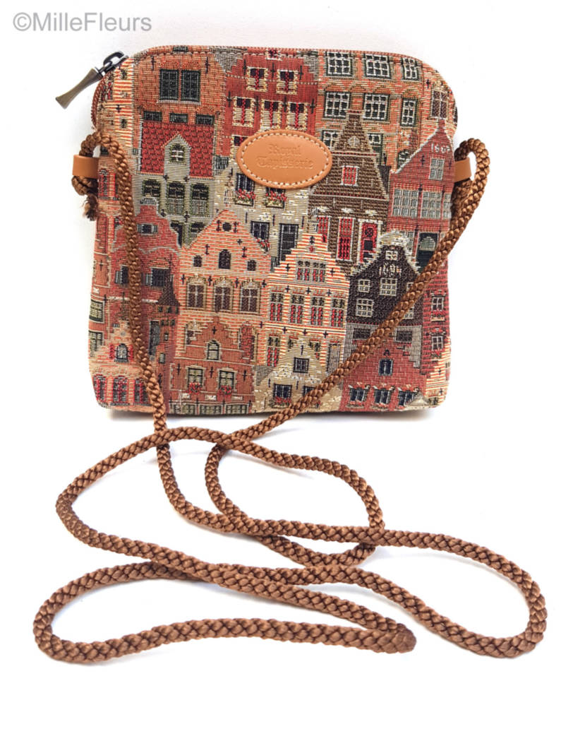 Bruges Houses drawstring bag Bags & purses Bruges - Mille Fleurs Tapestries