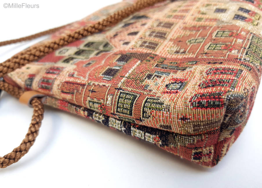 Bruges Houses drawstring bag Bags & purses Bruges - Mille Fleurs Tapestries