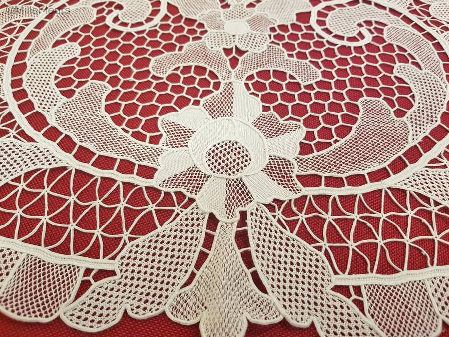 Round Tablecloth Accessories Lace point de Venise - Mille Fleurs Tapestries