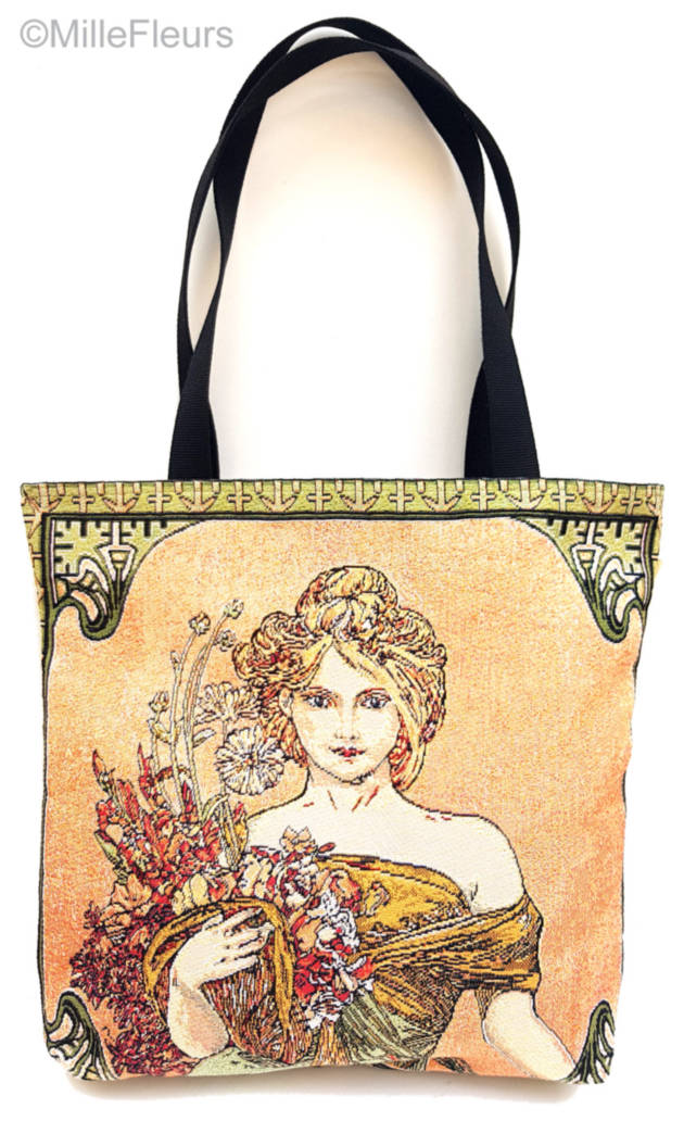 Primavera e Verano (Mucha) Bolsas de Compras Obras Maestras - Mille Fleurs Tapestries