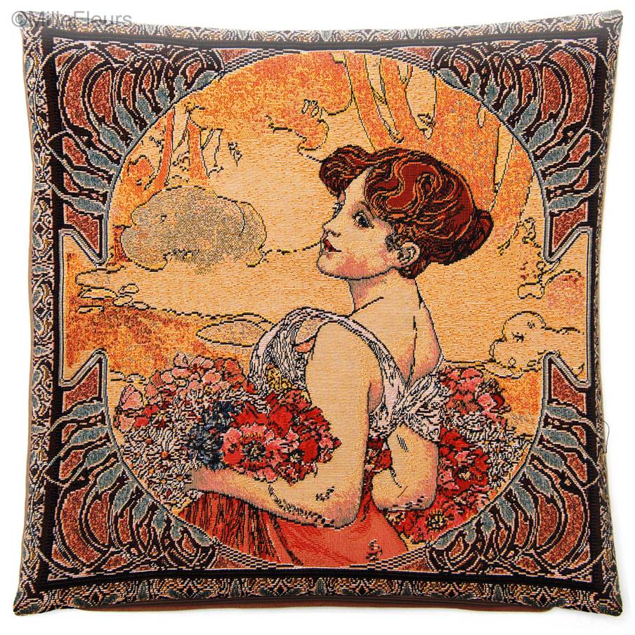 Eté (Mucha) Housses de coussin Alphonse Mucha - Mille Fleurs Tapestries