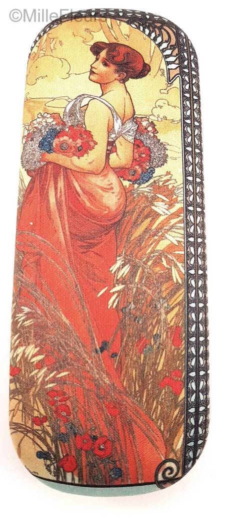 Verano (Alfons Mucha) Accesorios Estuches para gafas - Mille Fleurs Tapestries