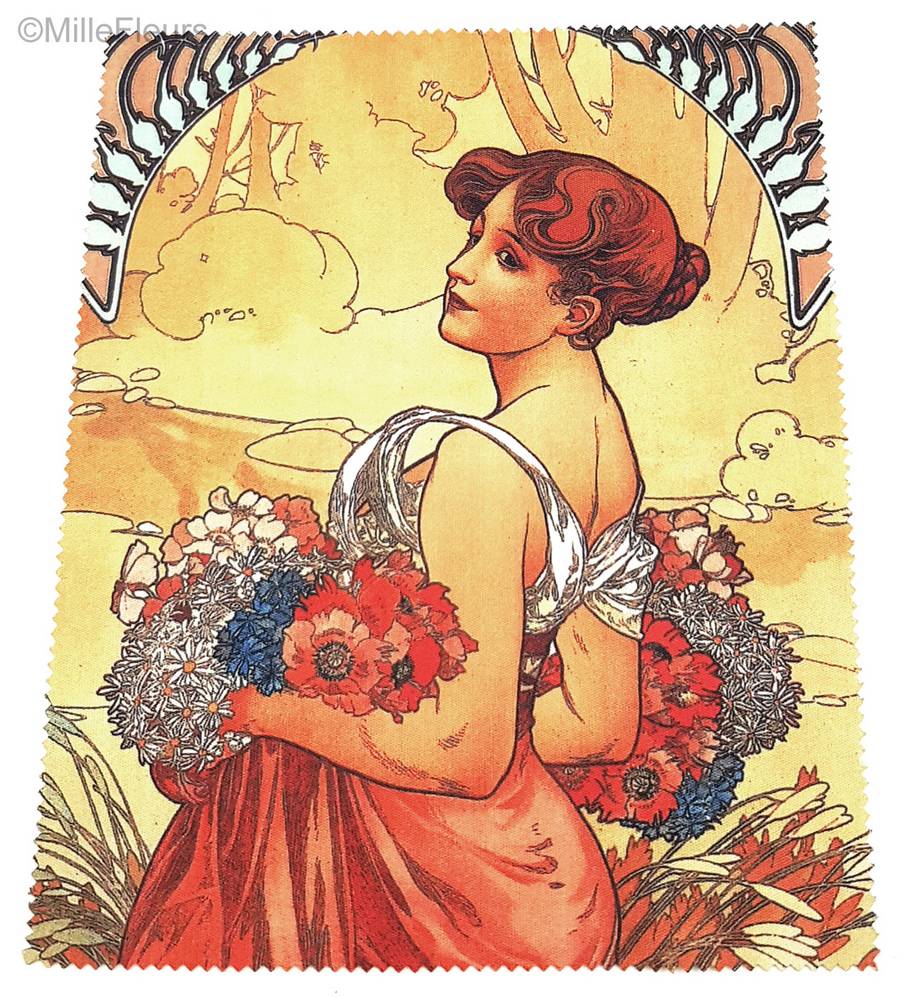 Verano (Alfons Mucha) Accesorios Estuches para gafas - Mille Fleurs Tapestries