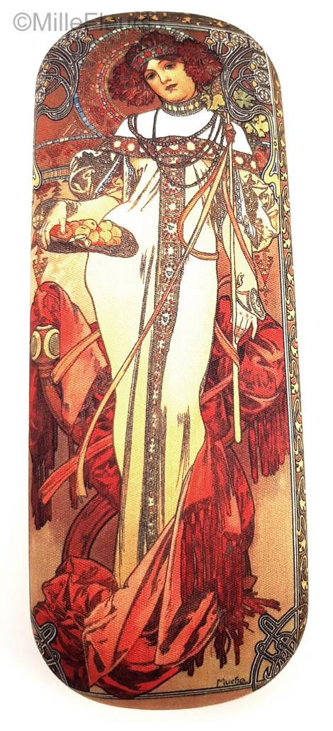 Otoño (Alfons Mucha) Accesorios Estuches para gafas - Mille Fleurs Tapestries