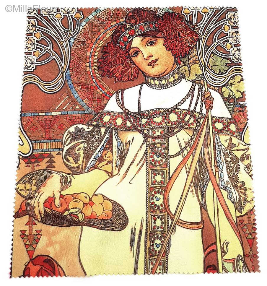 Otoño (Alfons Mucha) Accesorios Estuches para gafas - Mille Fleurs Tapestries