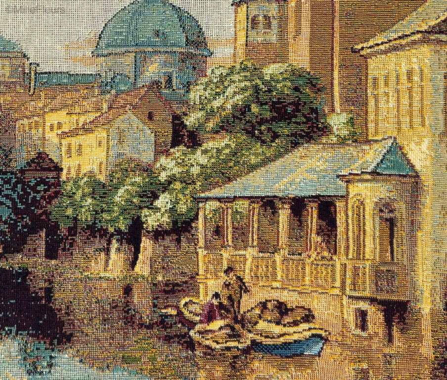 Rozenhoedkaai 1875 Sierkussens Belgische Historische Steden - Mille Fleurs Tapestries