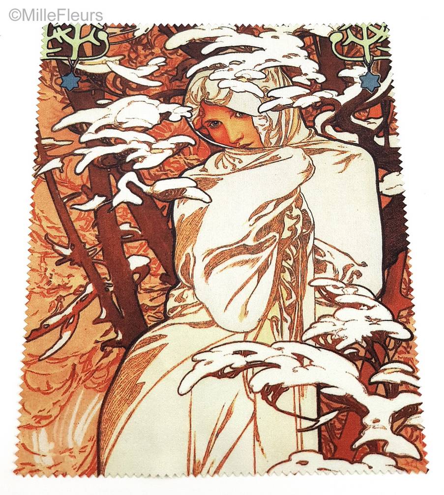 Invierno (Alfons Mucha) Accesorios Estuches para gafas - Mille Fleurs Tapestries