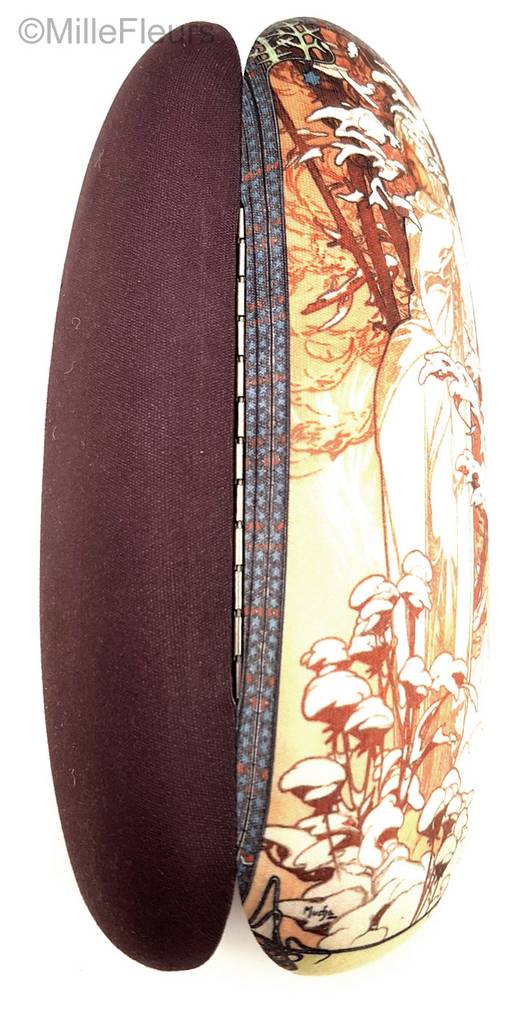 Invierno (Alfons Mucha) Accesorios Estuches para gafas - Mille Fleurs Tapestries