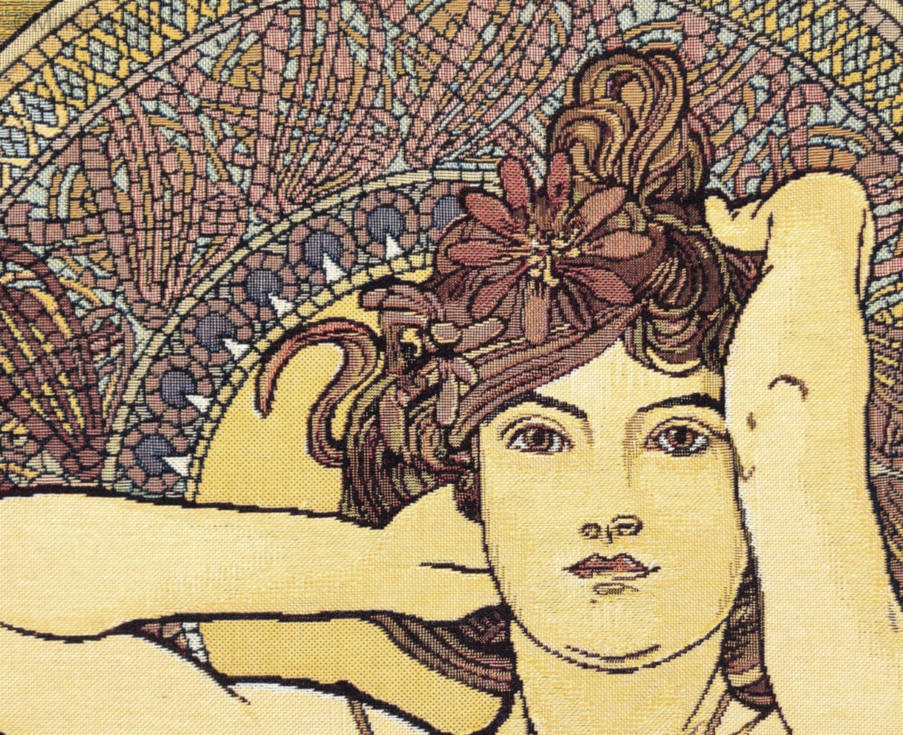 Amatista (Mucha) Fundas de cojín Alphonse Mucha - Mille Fleurs Tapestries