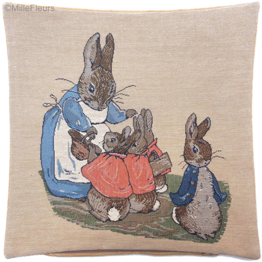 Mrs Rabbit (Beatrice Potter) Tapestry cushions Beatrix Potter - Mille Fleurs Tapestries