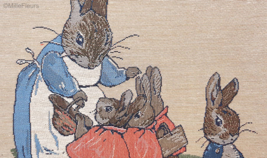 Mrs Rabbit (Beatrice Potter) Tapestry cushions Beatrix Potter - Mille Fleurs Tapestries