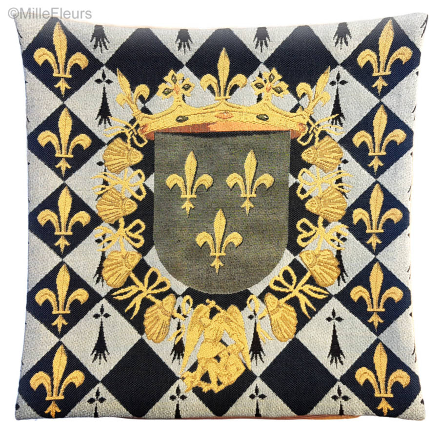 Wapenschild van Blois Kussenslopen Fleur-de-Lis en Heraldiek - Mille Fleurs Tapestries