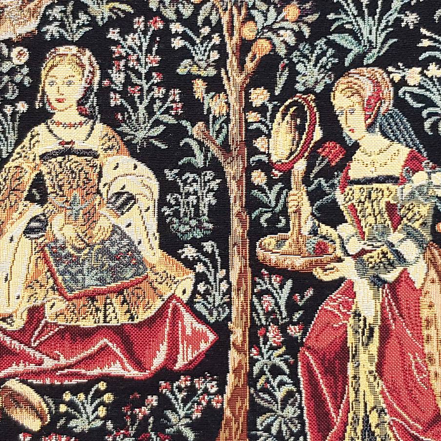 Borduurwerk Kussenslopen Middeleeuws - Mille Fleurs Tapestries