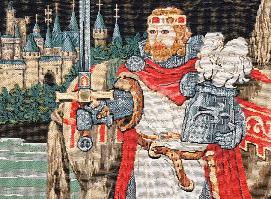 Koning Arthur Kussenslopen Middeleeuws - Mille Fleurs Tapestries