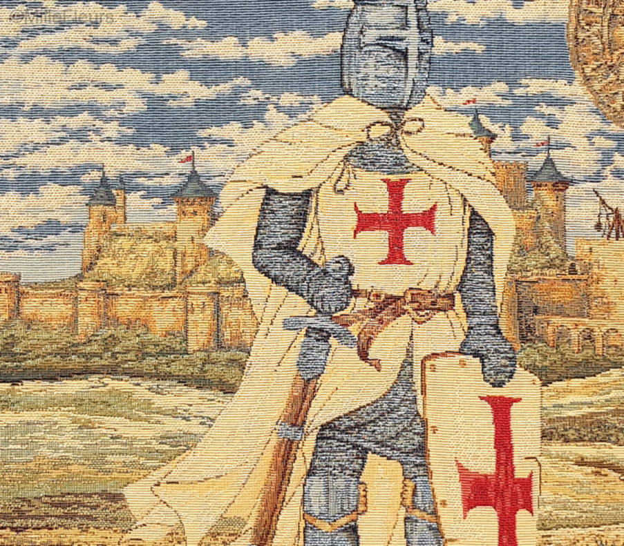Caballero Templario Fundas de cojín Medieval - Mille Fleurs Tapestries