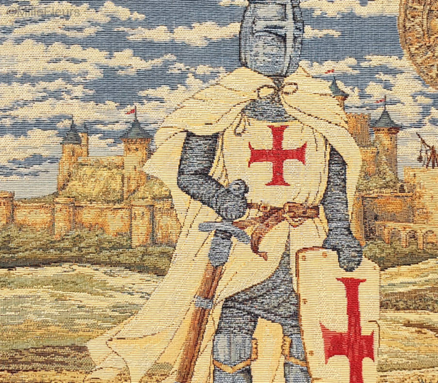 Templar Knight Tapestry cushions Medieval - Mille Fleurs Tapestries