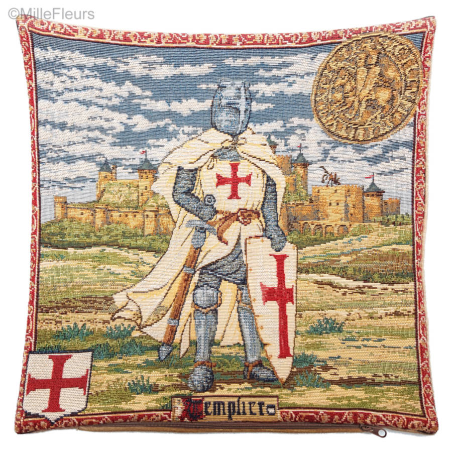 Templar Knight Tapestry cushions Medieval - Mille Fleurs Tapestries