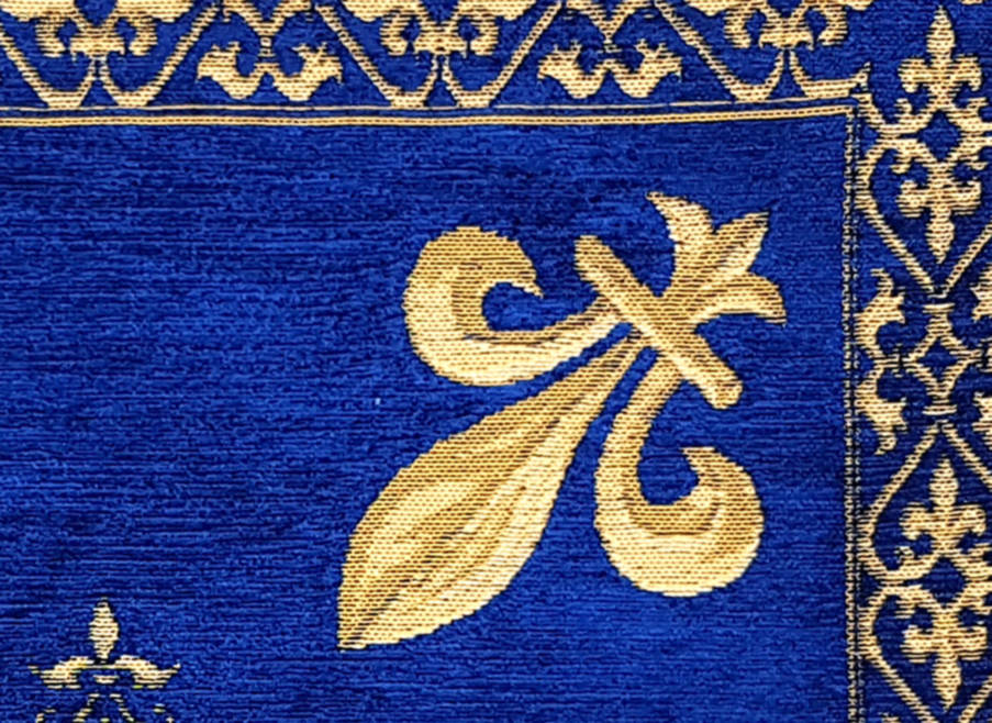 Flor de Lis, azul Fundas de cojín Flores de Lis y Heráldica - Mille Fleurs Tapestries