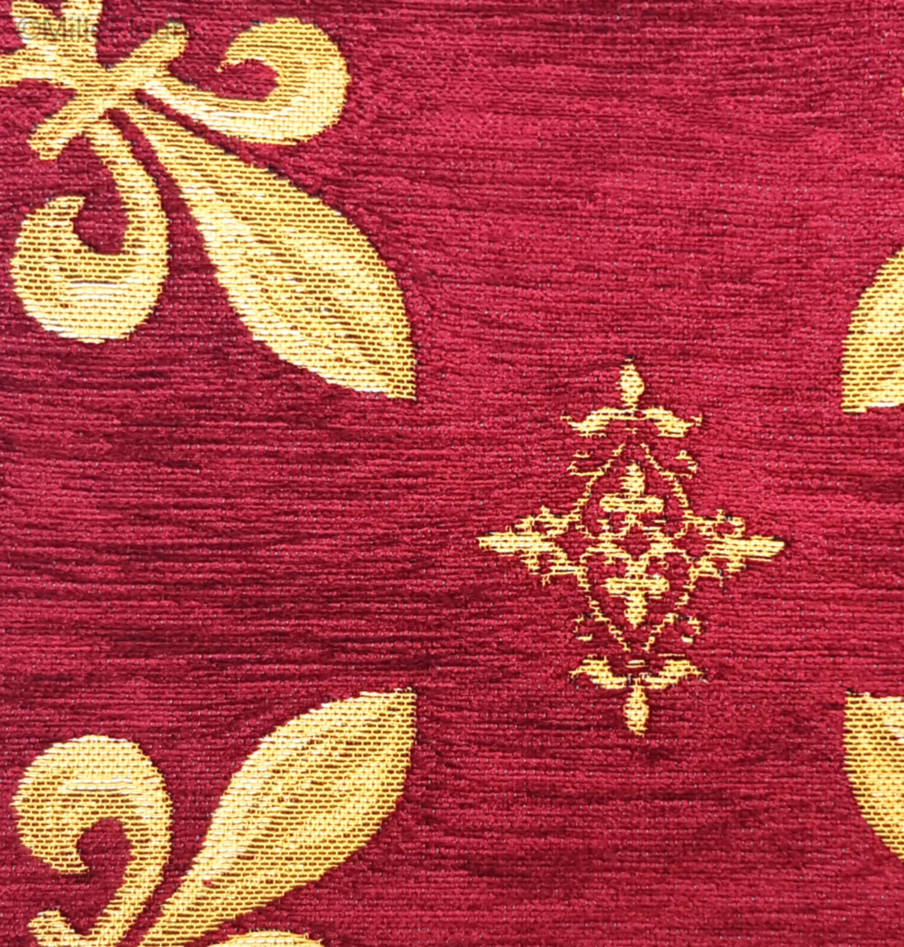 Flor de Lis, roja Fundas de cojín Flores de Lis y Heráldica - Mille Fleurs Tapestries