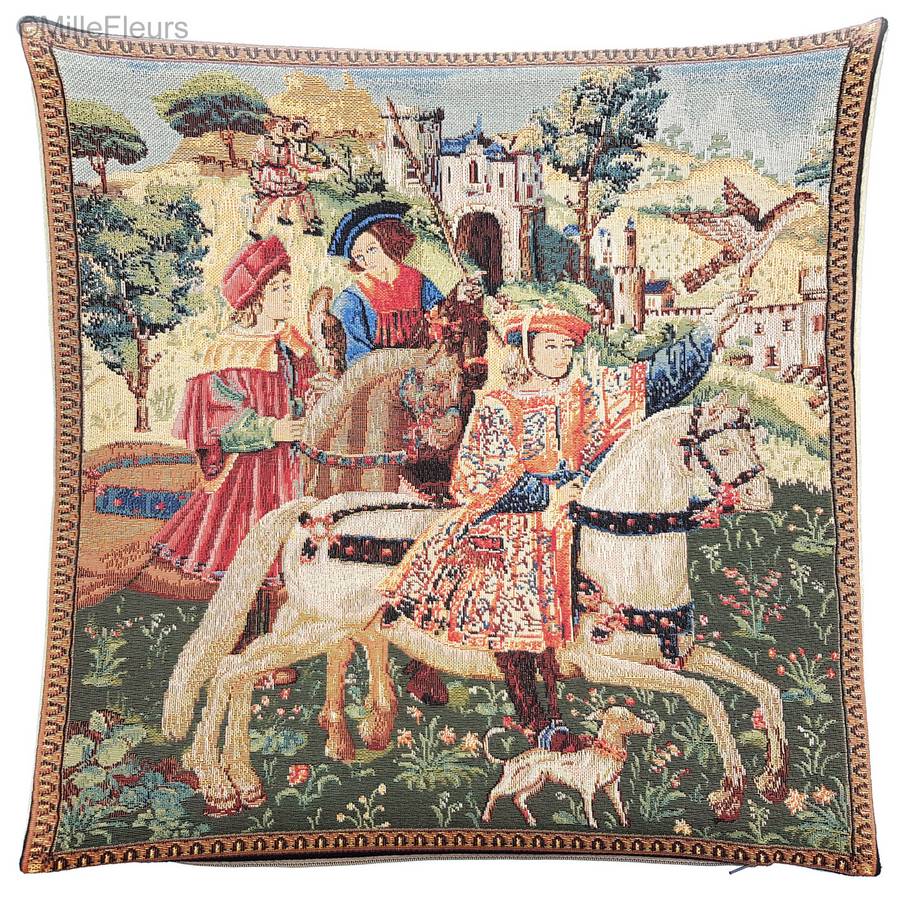 La Caza Fundas de cojín Medieval - Mille Fleurs Tapestries