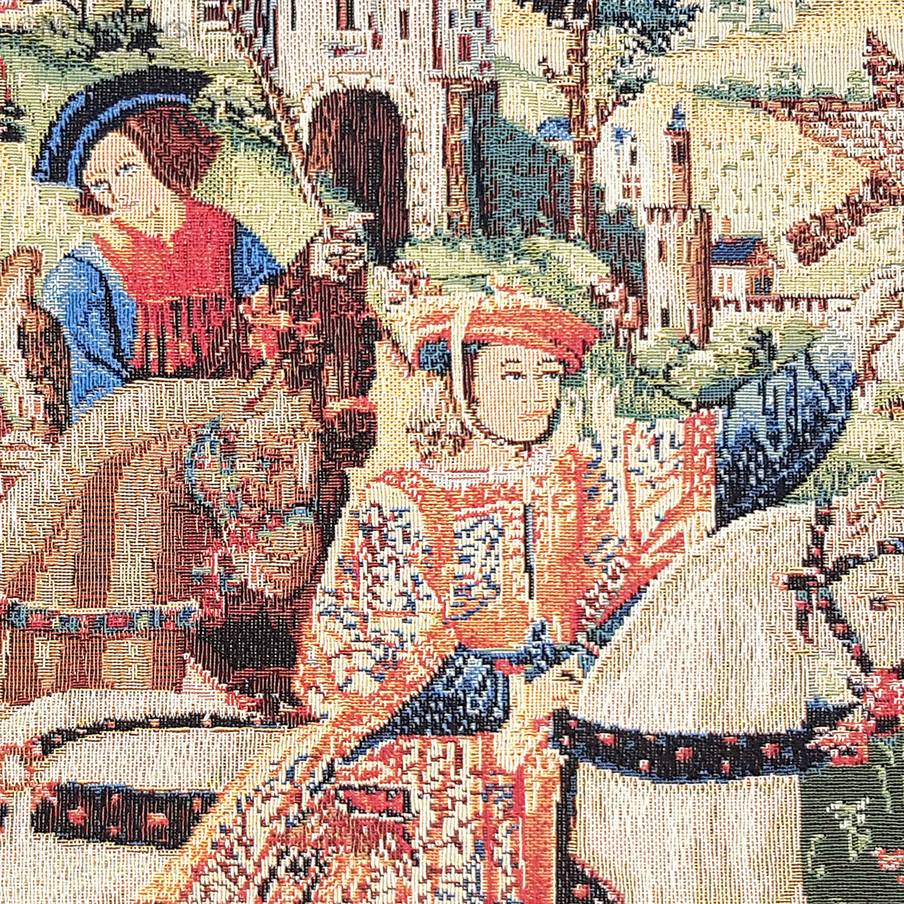 De Jacht Kussenslopen Middeleeuws - Mille Fleurs Tapestries