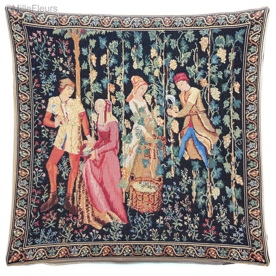 Druivenoogst Sierkussens Wijnmakerij - Mille Fleurs Tapestries