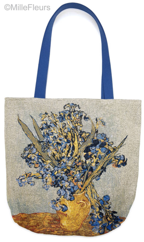 Irises in Vase (Van Gogh) Tote Bags Vincent Van Gogh - Mille Fleurs Tapestries
