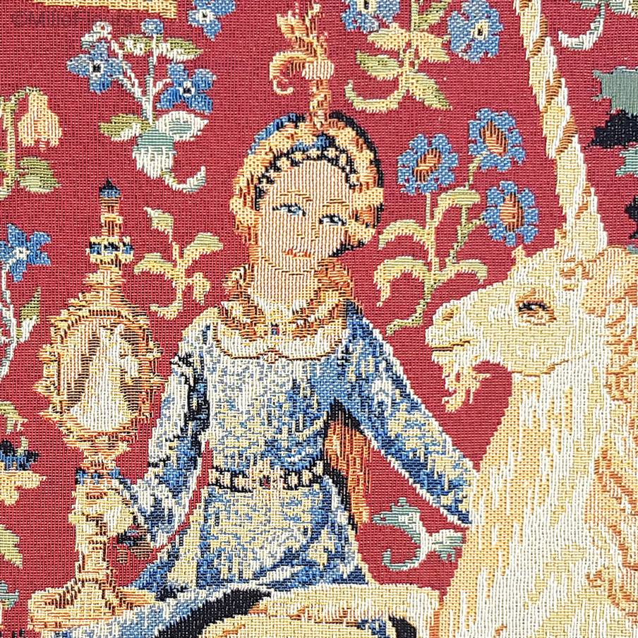 La Vue Housses de coussin Série de la Licorne - Mille Fleurs Tapestries