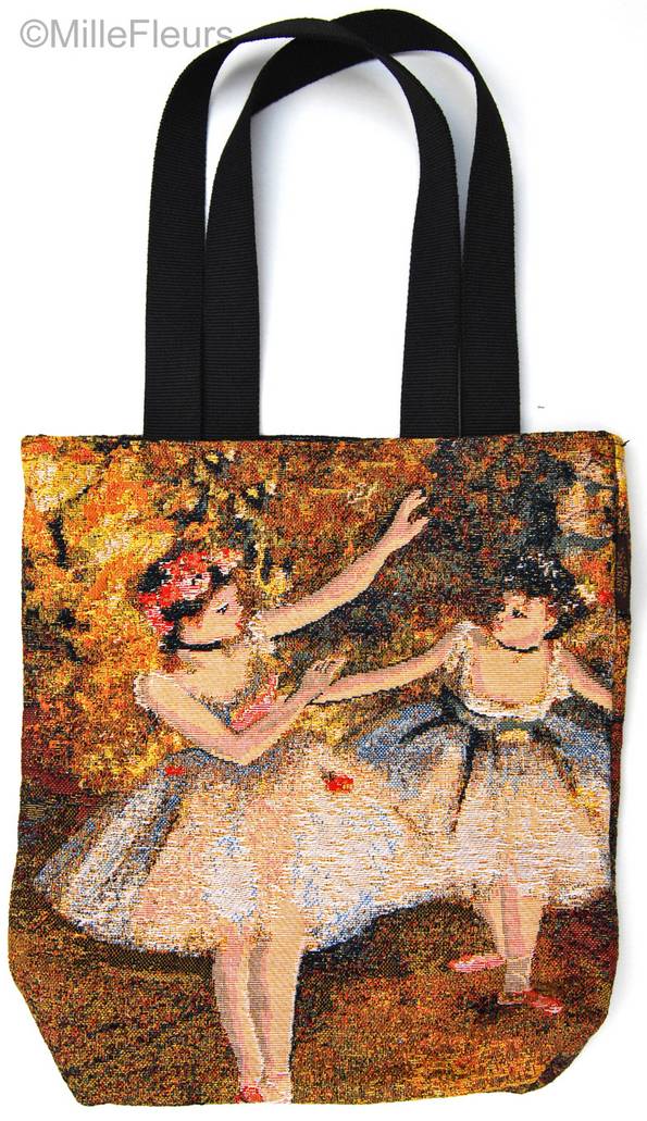 Dos Bailarinas (Degas) Bolsas de Compras Obras Maestras - Mille Fleurs Tapestries