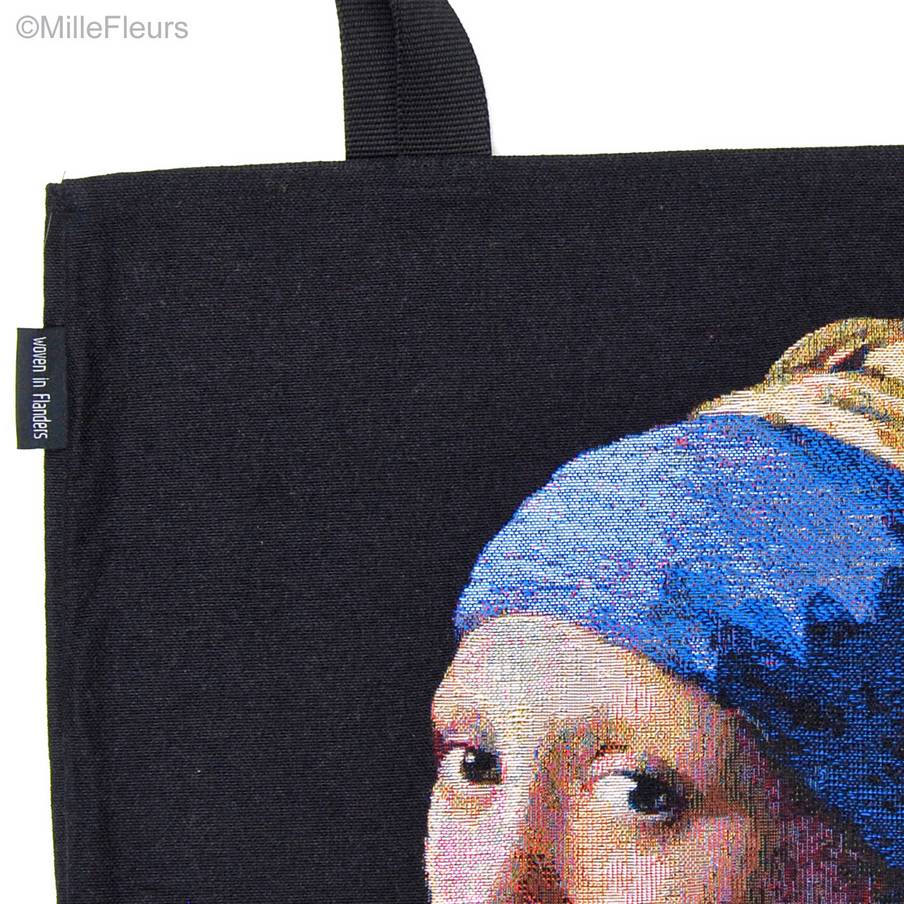 Girl with a Pearl Earring (Vermeer) Tote Bags Masterpieces - Mille Fleurs Tapestries