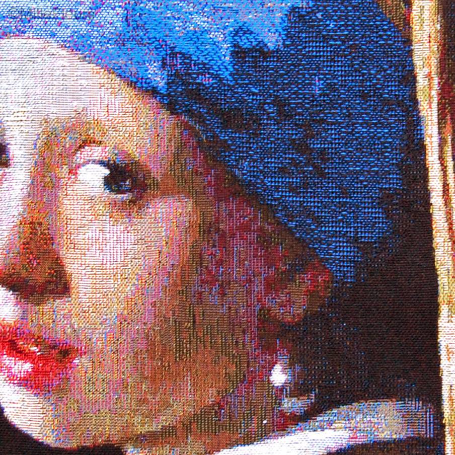 Girl with a Pearl Earring (Vermeer) Tapestry cushions Masterpieces - Mille Fleurs Tapestries