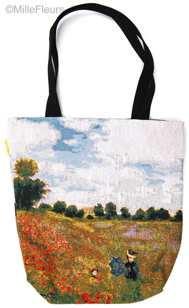 Poppies Field (Monet) Tote Bags Masterpieces - Mille Fleurs Tapestries