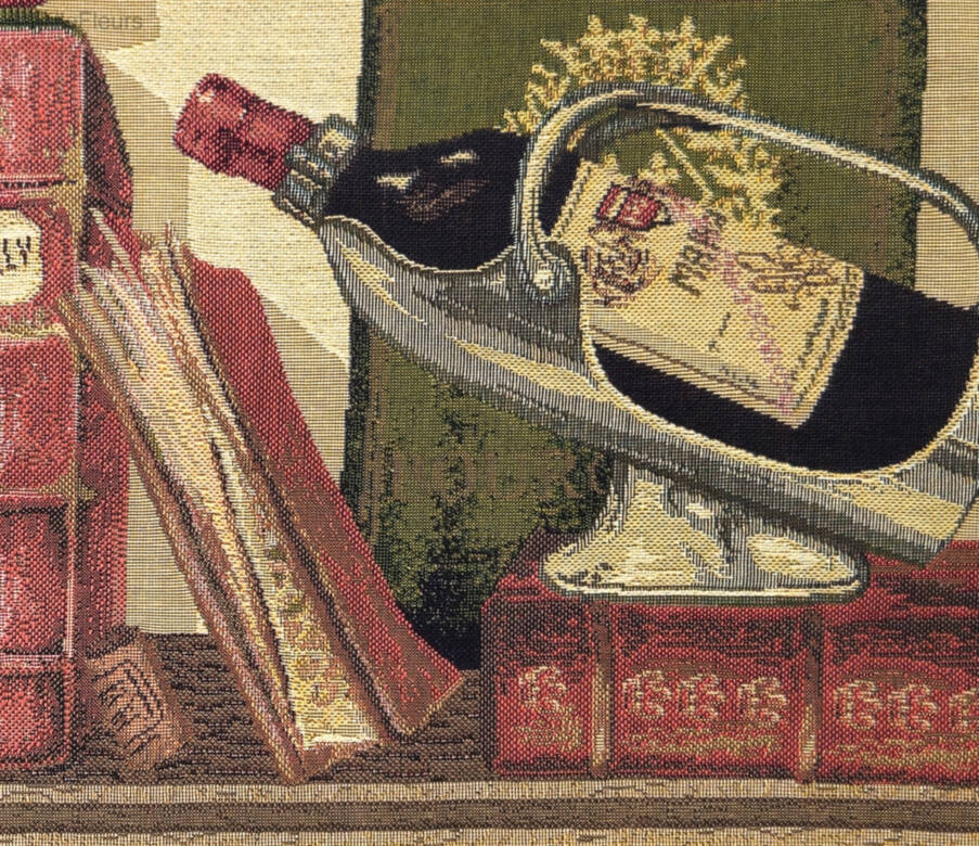 Wines and Books Tapestry cushions Library - Mille Fleurs Tapestries