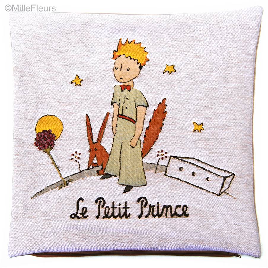 El Principito con zorro (Antoine de Saint-Exupéry) Fundas de cojín El Principito - Mille Fleurs Tapestries