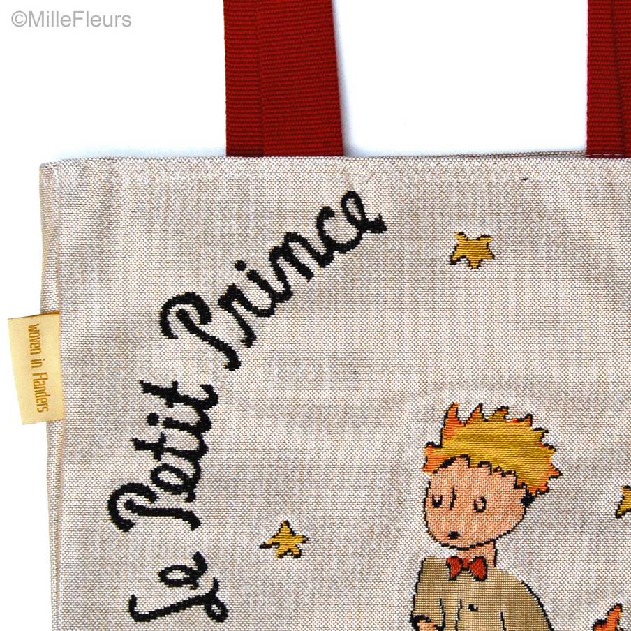 The Little Prince with coat/fox Tote Bags The Little Prince - Mille Fleurs Tapestries