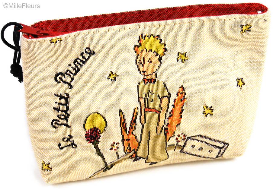 El Principito con chaqueta/zorro Bolsas de Maquillaje Estuches con Cremallera - Mille Fleurs Tapestries