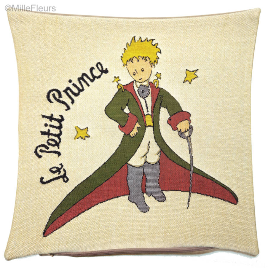 El principito con chaqueta (Antoine de Saint-Exupéry) Fundas de cojín El Principito - Mille Fleurs Tapestries