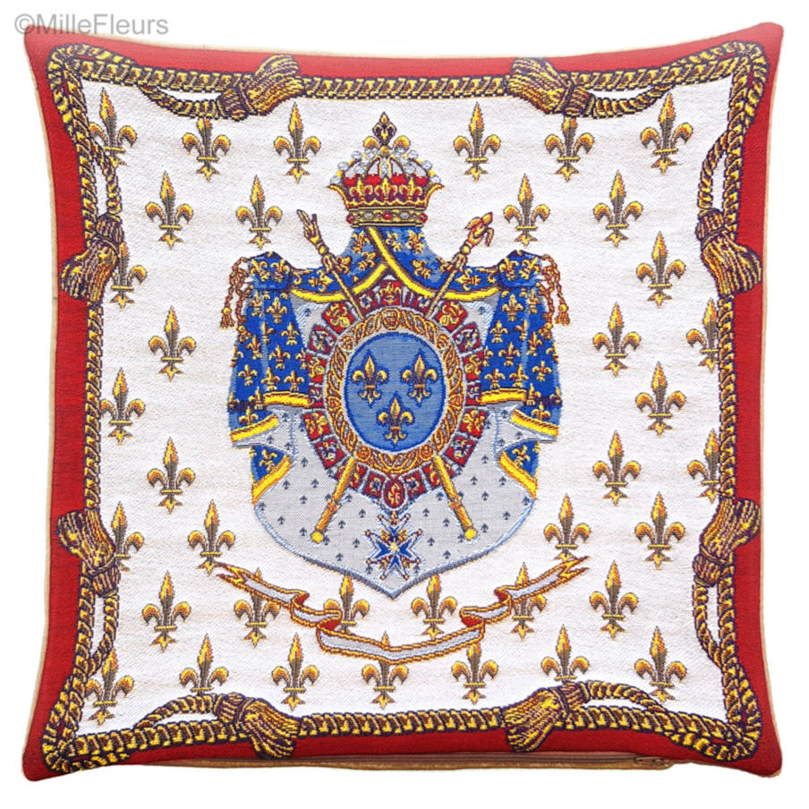 Royal coat of arms Tapestry cushions Fleur-de-Lis and Heraldic - Mille Fleurs Tapestries