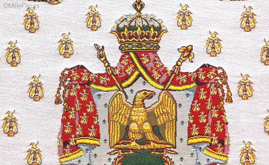 wapenschild van Napoleon Sierkussens Fleur-de-Lis en Heraldiek - Mille Fleurs Tapestries