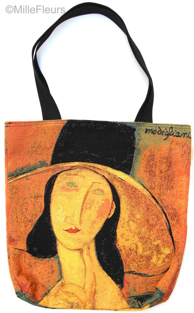 Jeanne Hébuterne (Modigliani) Tote Bags Masterpieces - Mille Fleurs Tapestries